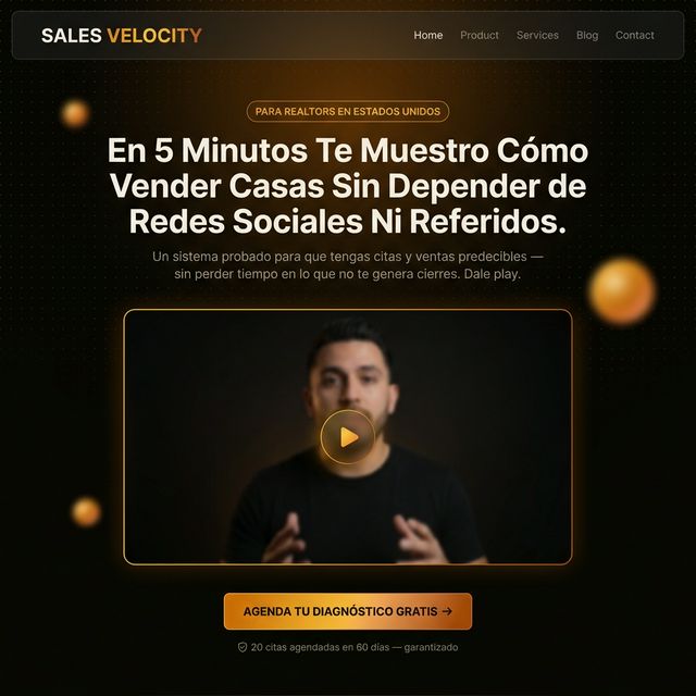 Hero Section — Sales Velocity para Realtors